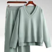 Bożena | Zestaw dwóch części Luxe z dekoltem V