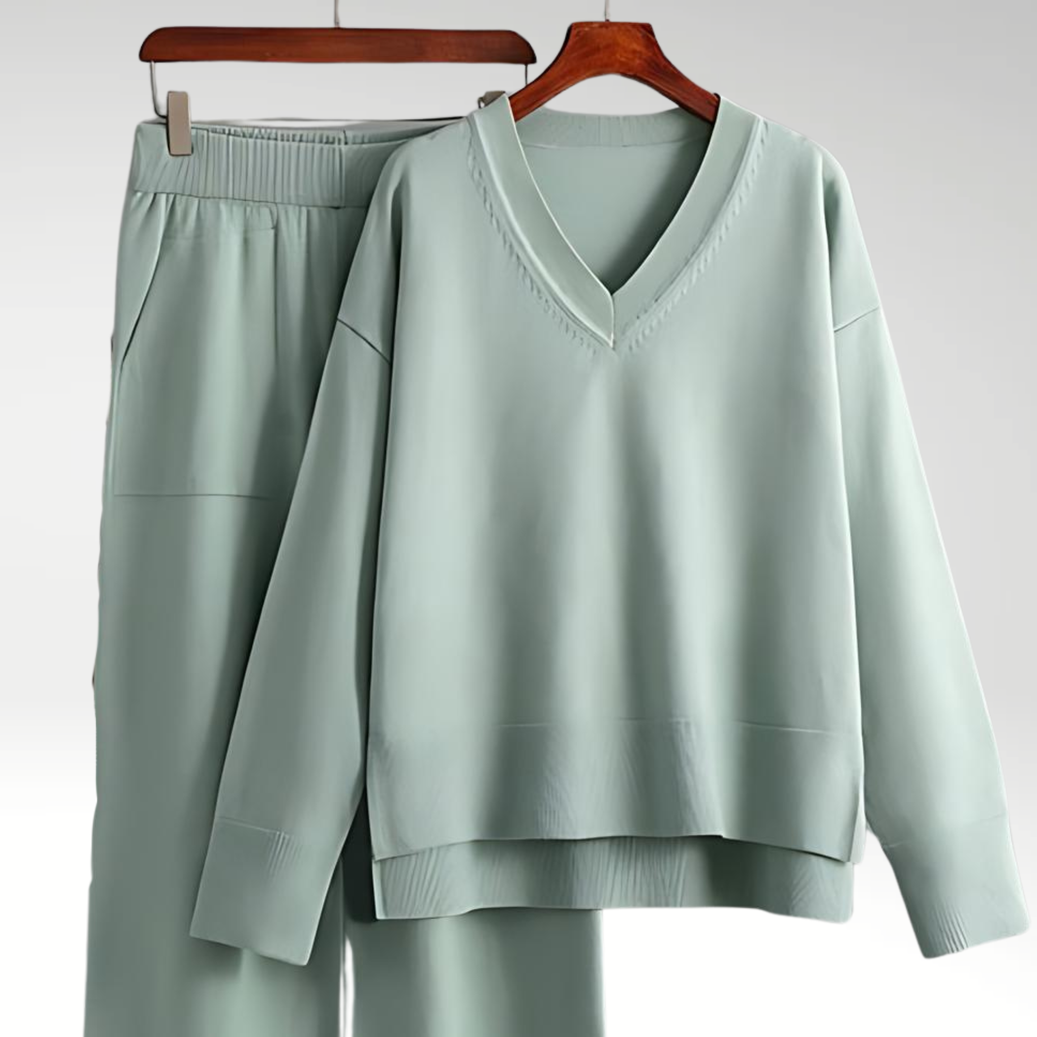 Bożena | Zestaw dwóch części Luxe z dekoltem V