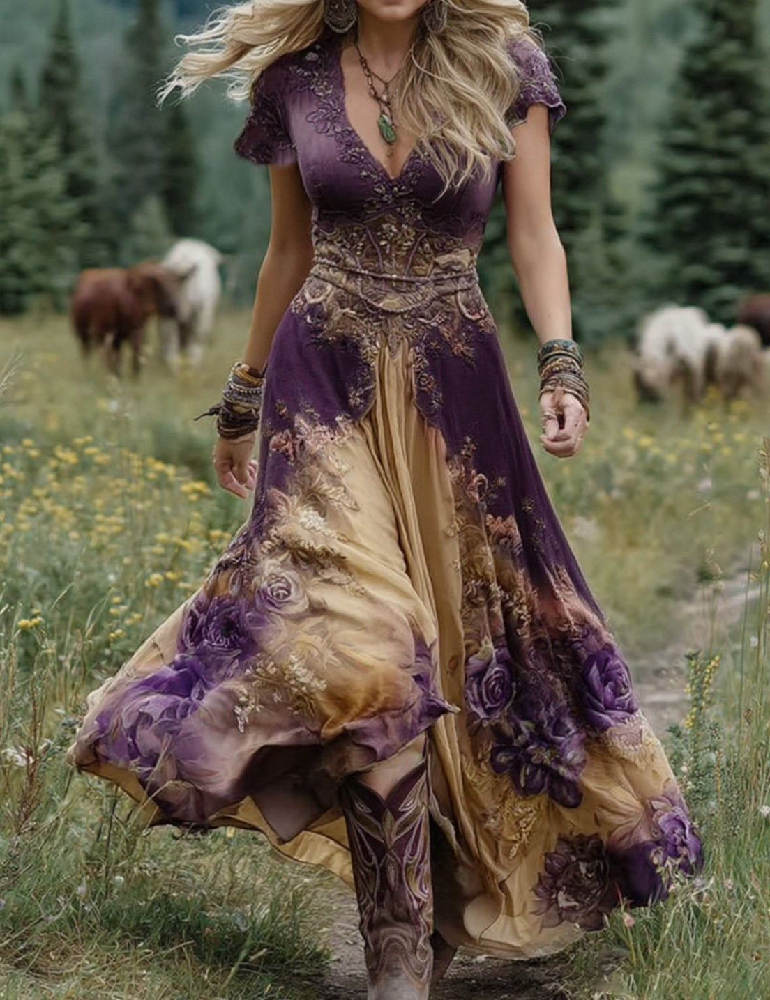 Elara - Sukienka maxi w kwiaty