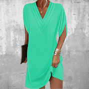 Victoria – V-Neck Draped Mini Dress
