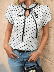 Zinnia – Ruffle Tie-Neck Blouse