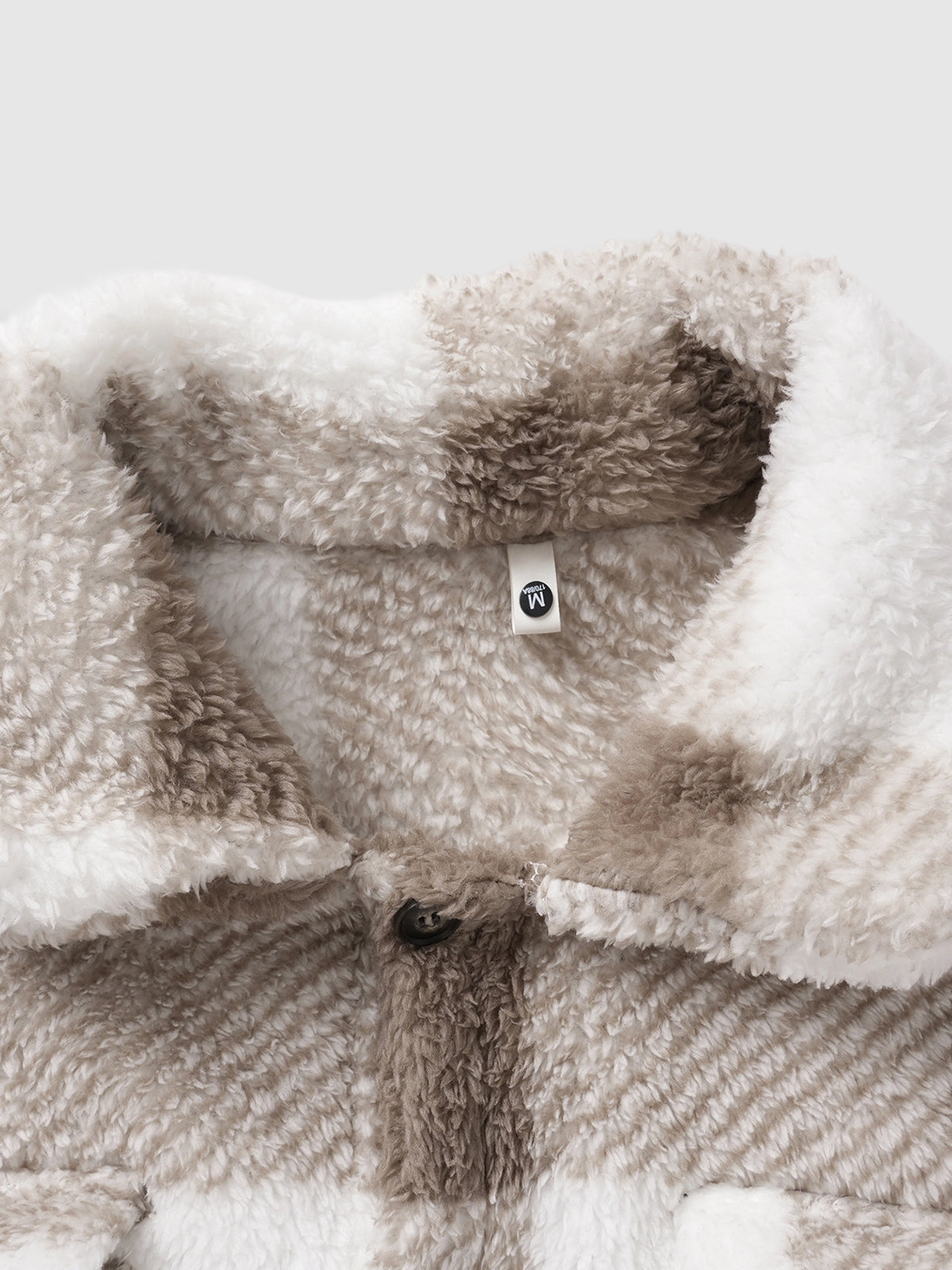 Artem™ | Pluszowa kurtka w kratę z kieszenią i kołnierzem