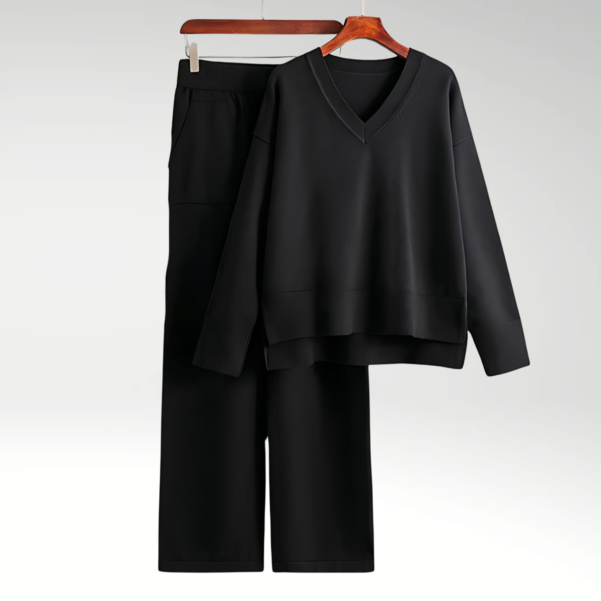 Dagmara | Zestaw Dwa Części Luxe z Dekoltem w Serek