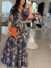 CLAUDIA | Długa sukienka w kwiaty