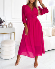 Eliza | Lekka sukienka z jedwabnego szyfonu