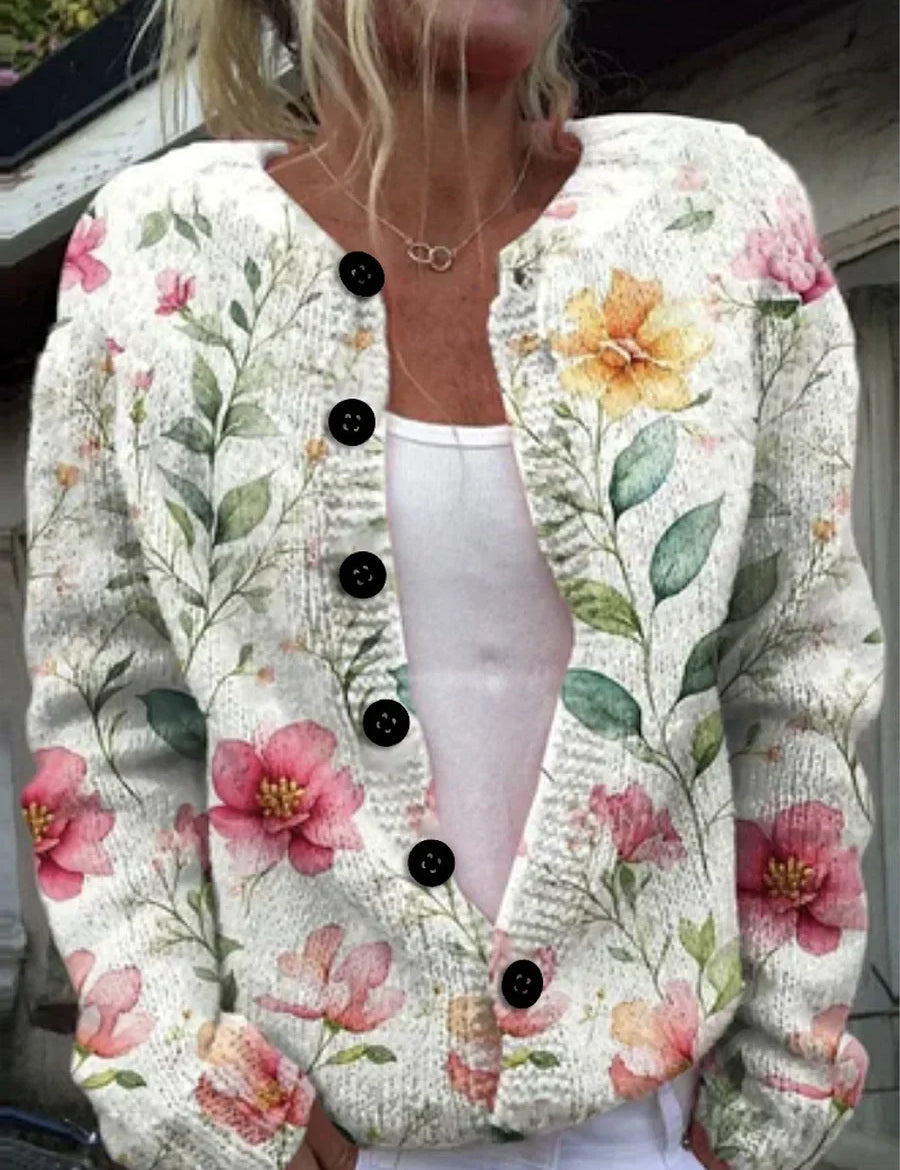 Marcyna™ | Kwiatowy Kardigan z Guzikami