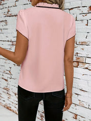 Zinnia – Ruffle Tie-Neck Blouse