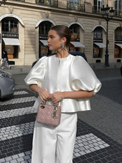 Bluzka z Puff Rękawami Oversize