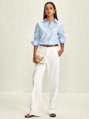 Uniwersalna Koszula w Paski na Kołnierzu