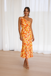 Diane | Satynowa sukienka w kwiaty