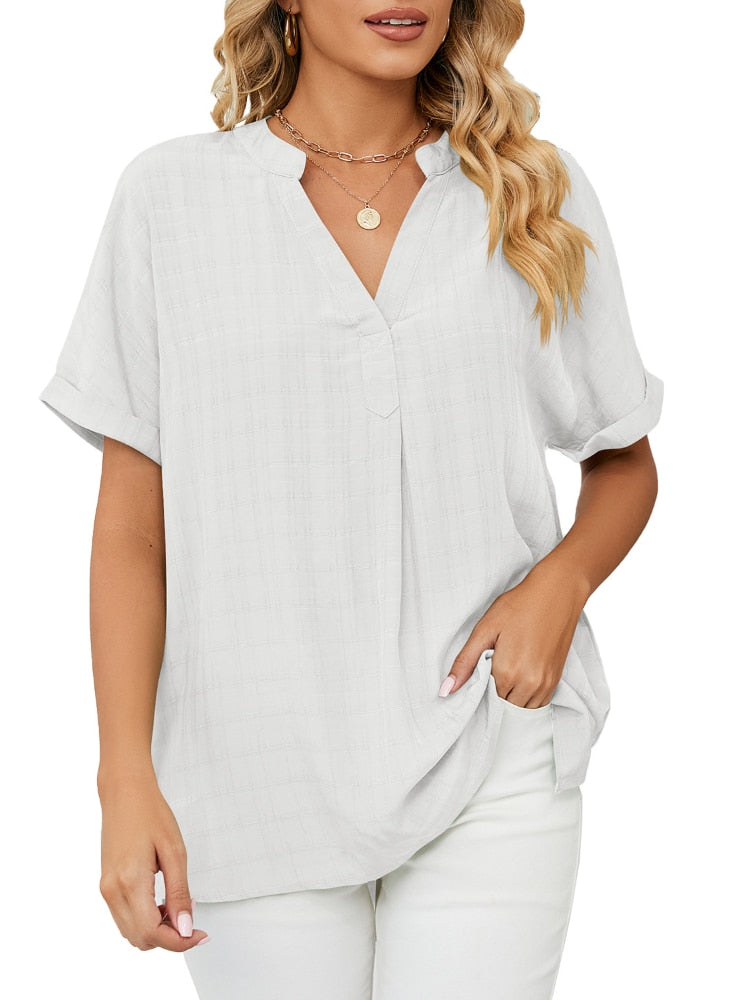 Akiya – Relaxed V-Neck Blouse
