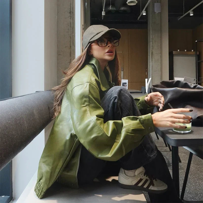 EMERYN – Skórzana kurtka w stylu Street Chic dla kobiet