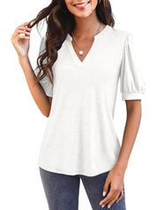 Averyn – Puff Sleeve V-Neck Top