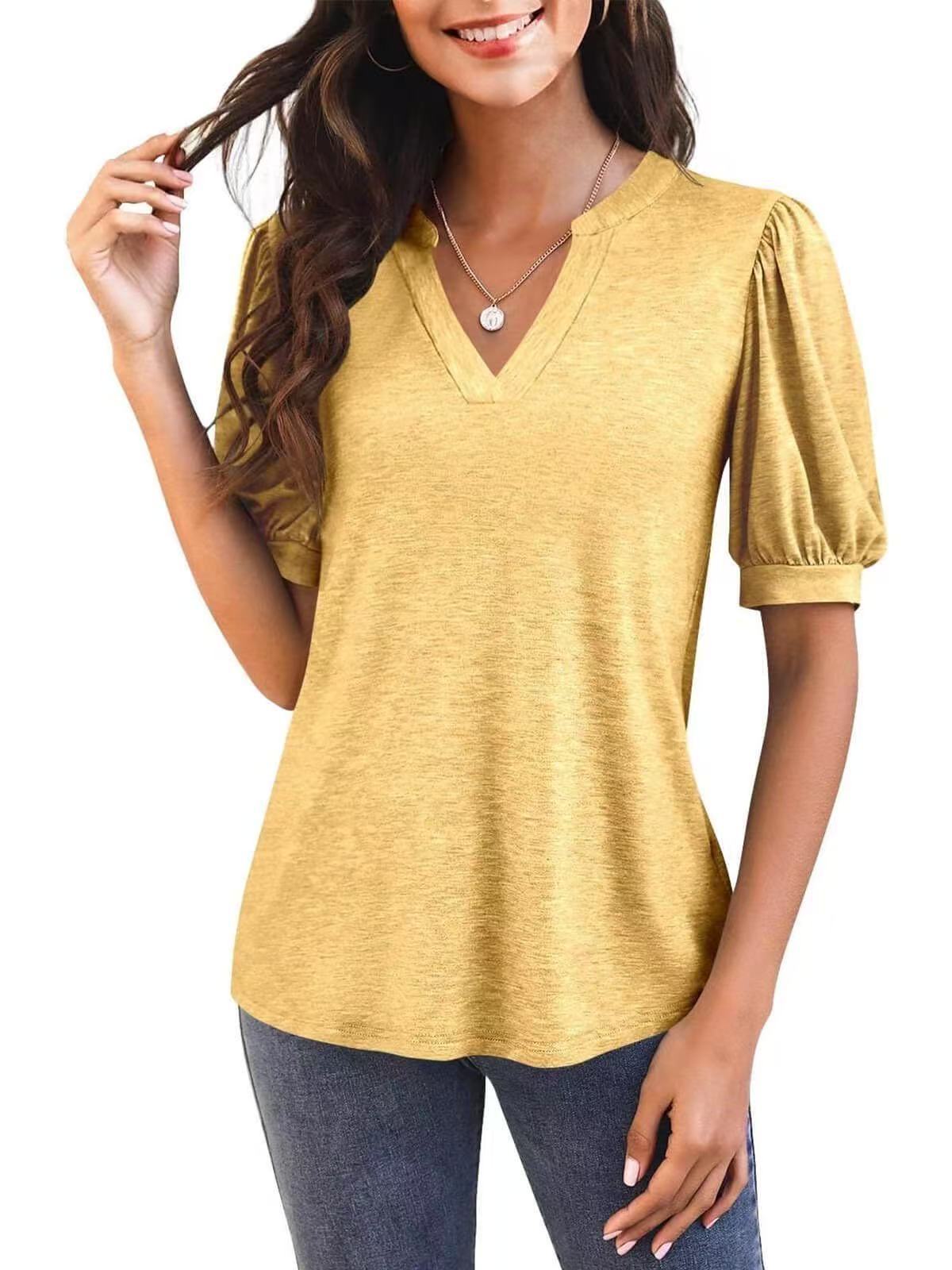 Averyn – Puff Sleeve V-Neck Top