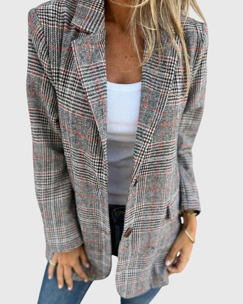 Abby - Classic Checkered Blazer