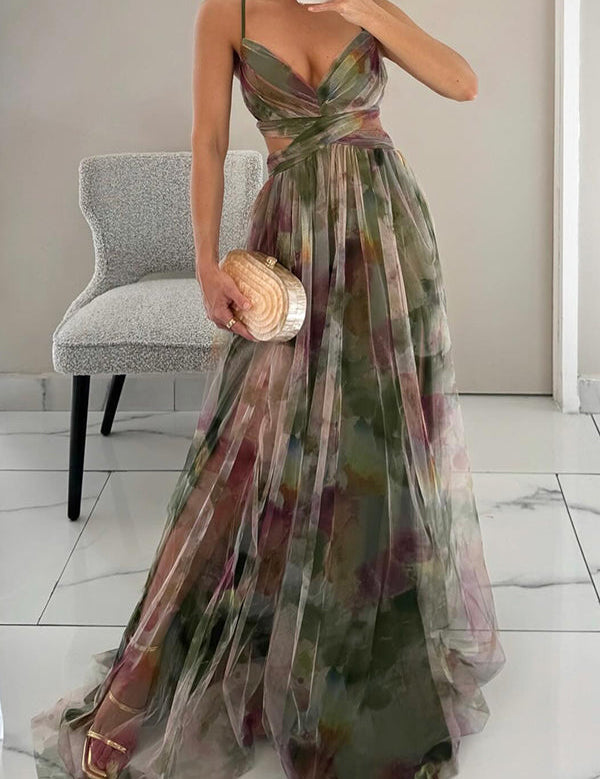 Gisele | Wyszczuplająca kwiecista sukienka maxi