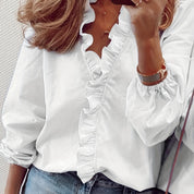 Angeline – Ruffled V-Neck Blouse