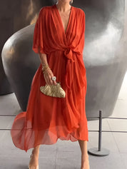 Elise – Sukienka z szyfonu z dekoltem w kształcie litery V