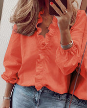 Talia | V-Neck Blouse with Charming Ruffles